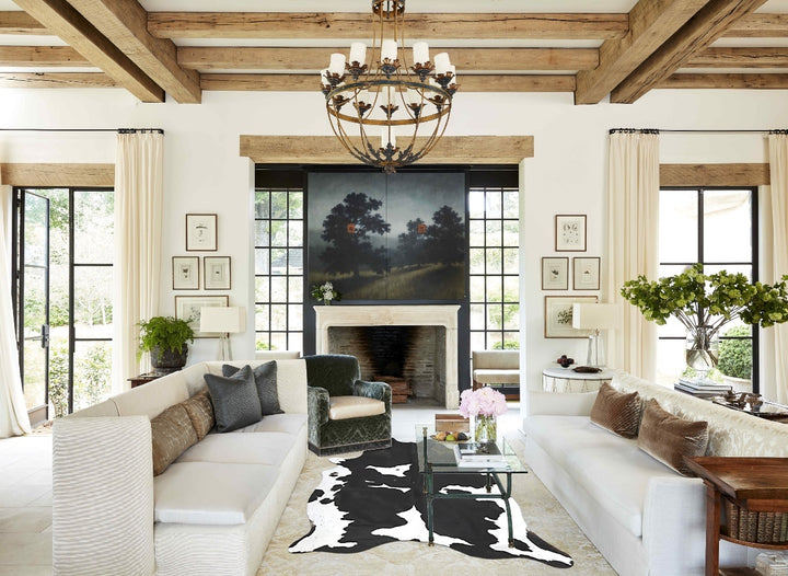 Black and White XX-Large Brazilian Cowhide Rug 8'4"H x 6'2"W #B16173 by Hudson Hides