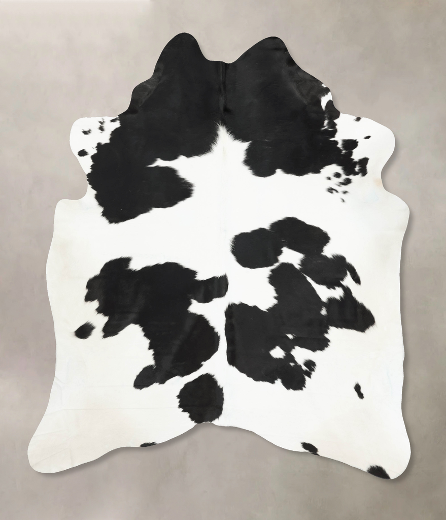 Black and White XX-Large Brazilian Cowhide Rug 8'10"H x 7'1"W #B16183 by Hudson Hides