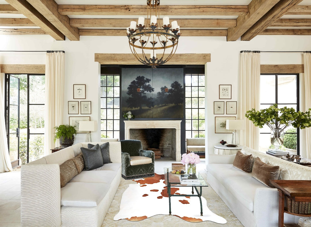 Brown and White XX-Large Brazilian Cowhide Rug 8'2"H x 6'5"W #B16188 b