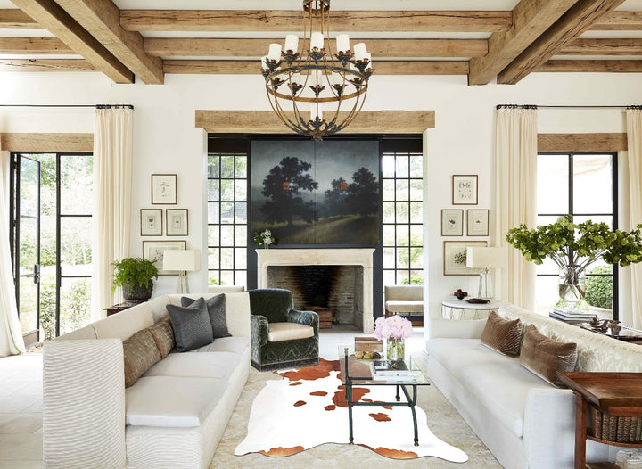 Brown and White XX-Large Brazilian Cowhide Rug 8'2"H x 6'5"W #B16188 by Hudson Hides