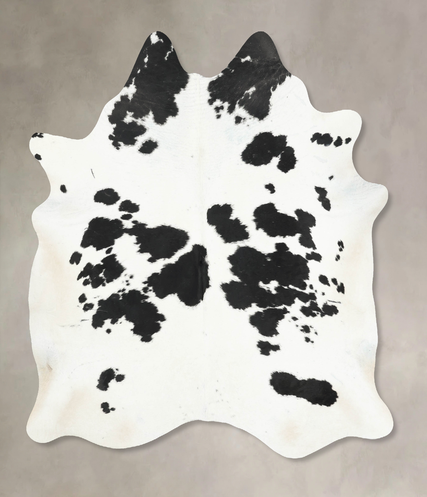 Black and White X-Large Brazilian Cowhide Rug 7'2"H x 6'2"W #B16192 by Hudson Hides