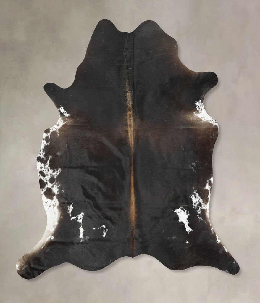 Chocolate and White XX-Large Brazilian Cowhide Rug 7'8"H x 7'0"W #B16194 by Hudson Hides