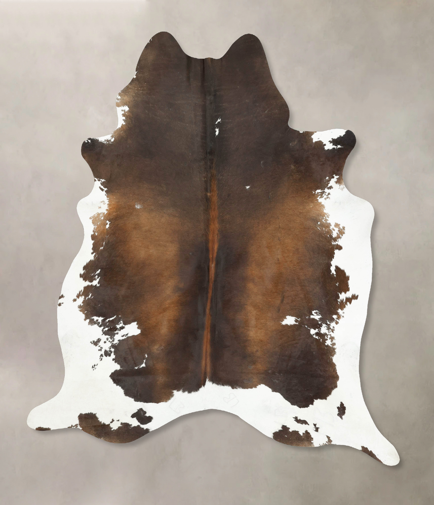 Chocolate and White XX-Large Brazilian Cowhide Rug 8'3"H x 6'10"W #B16197 by Hudson Hides