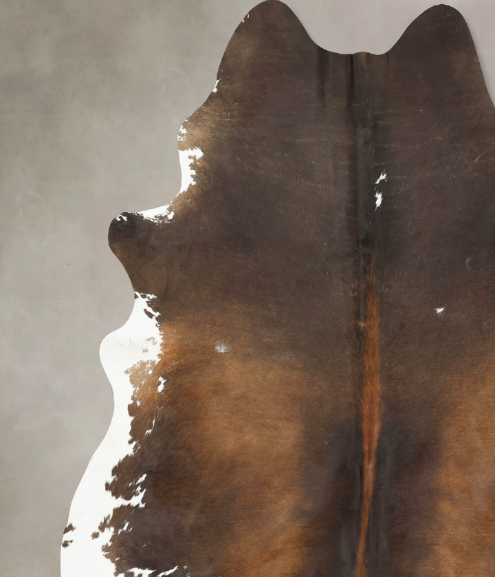 Chocolate and White XX-Large Brazilian Cowhide Rug 8'3"H x 6'10"W #B16197 by Hudson Hides