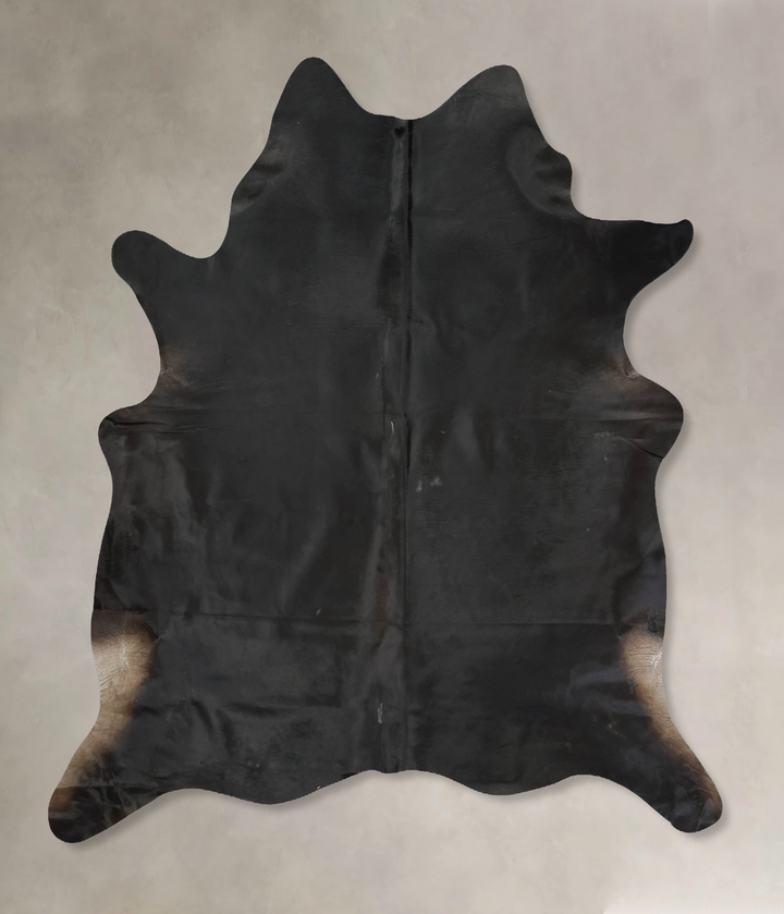 Solid Black XX-Large Brazilian Cowhide Rug 7'8"H x 6'10"W #B16200 by Hudson Hides
