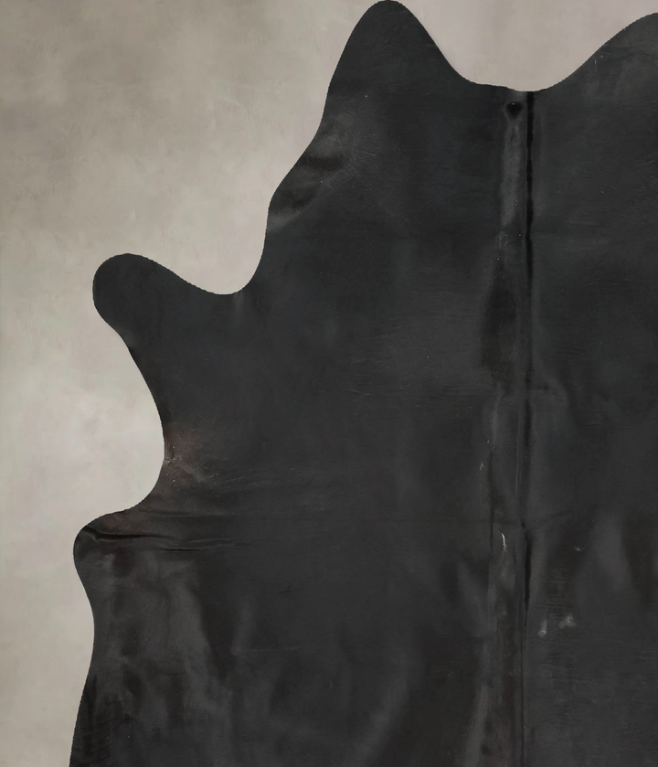 Solid Black XX-Large Brazilian Cowhide Rug 7'8"H x 6'10"W #B16200 by Hudson Hides