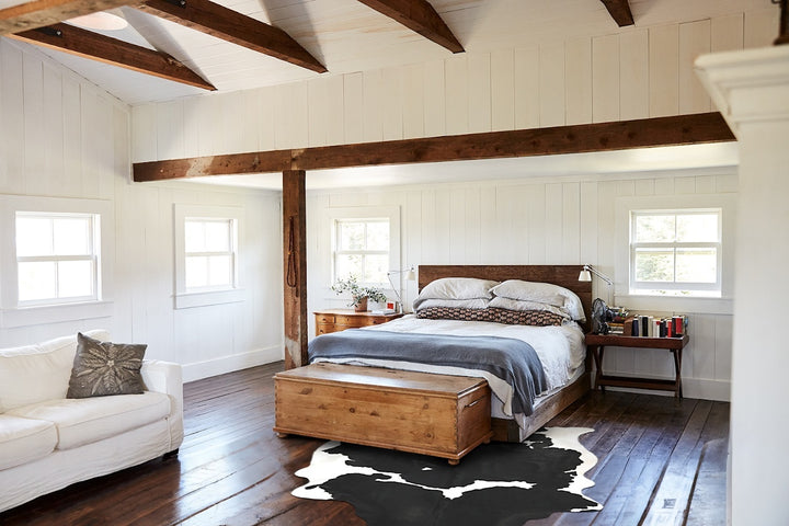 Black and White XX-Large Brazilian Cowhide Rug 8'10"H x 7'1"W #B16213 by Hudson Hides