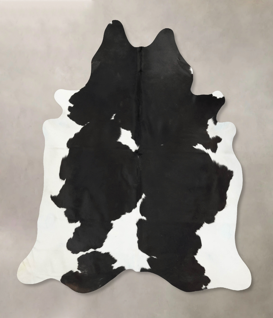 Black and White XX-Large Brazilian Cowhide Rug 7'10"H x 7'3"W #B16217 by Hudson Hides