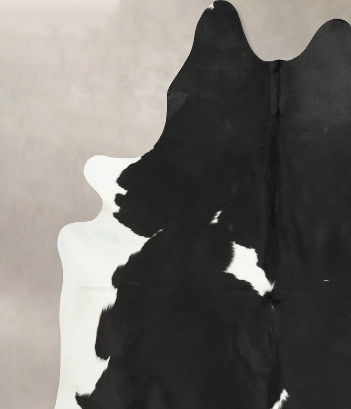 Black and White XX-Large Brazilian Cowhide Rug 7'10"H x 7'3"W #B16217 by Hudson Hides