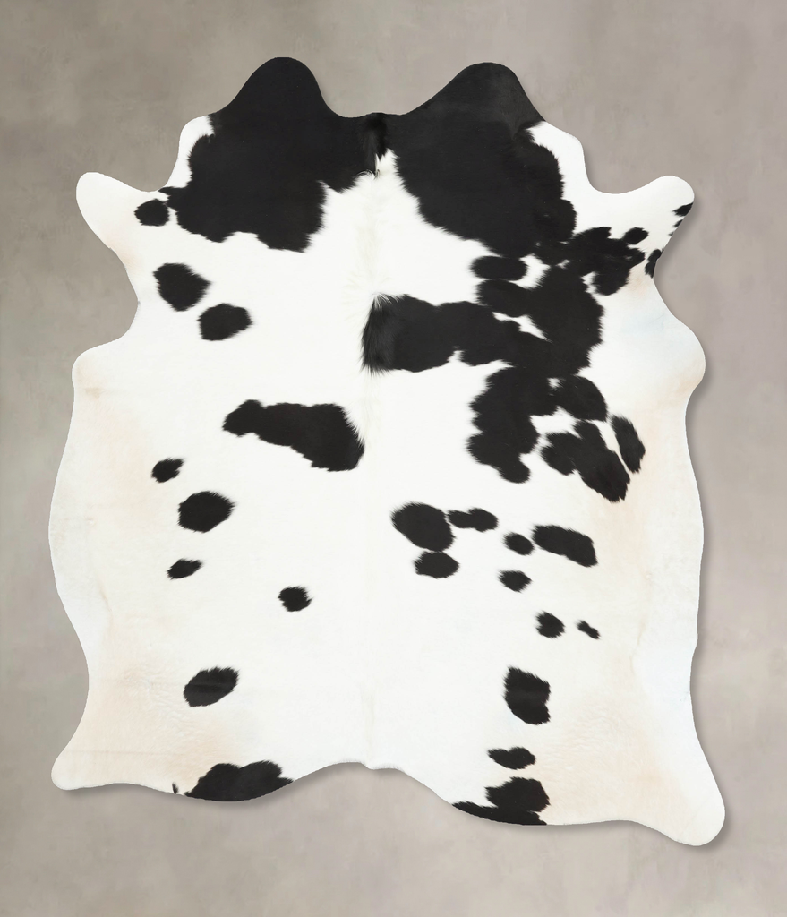Black and White X-Large Brazilian Cowhide Rug 7'9"H x 6'4"W #B16219 by Hudson Hides