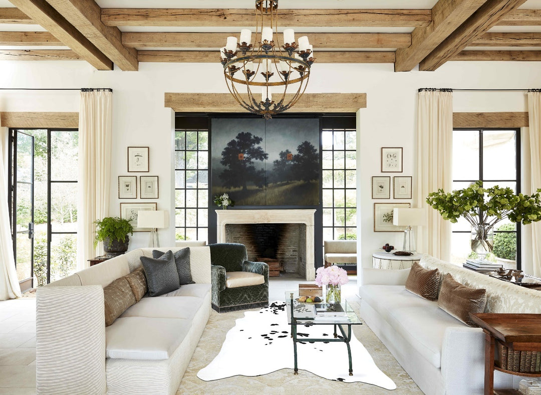 Black and White XX-Large Brazilian Cowhide Rug 8'6"H x 7'4"W #B16223 b