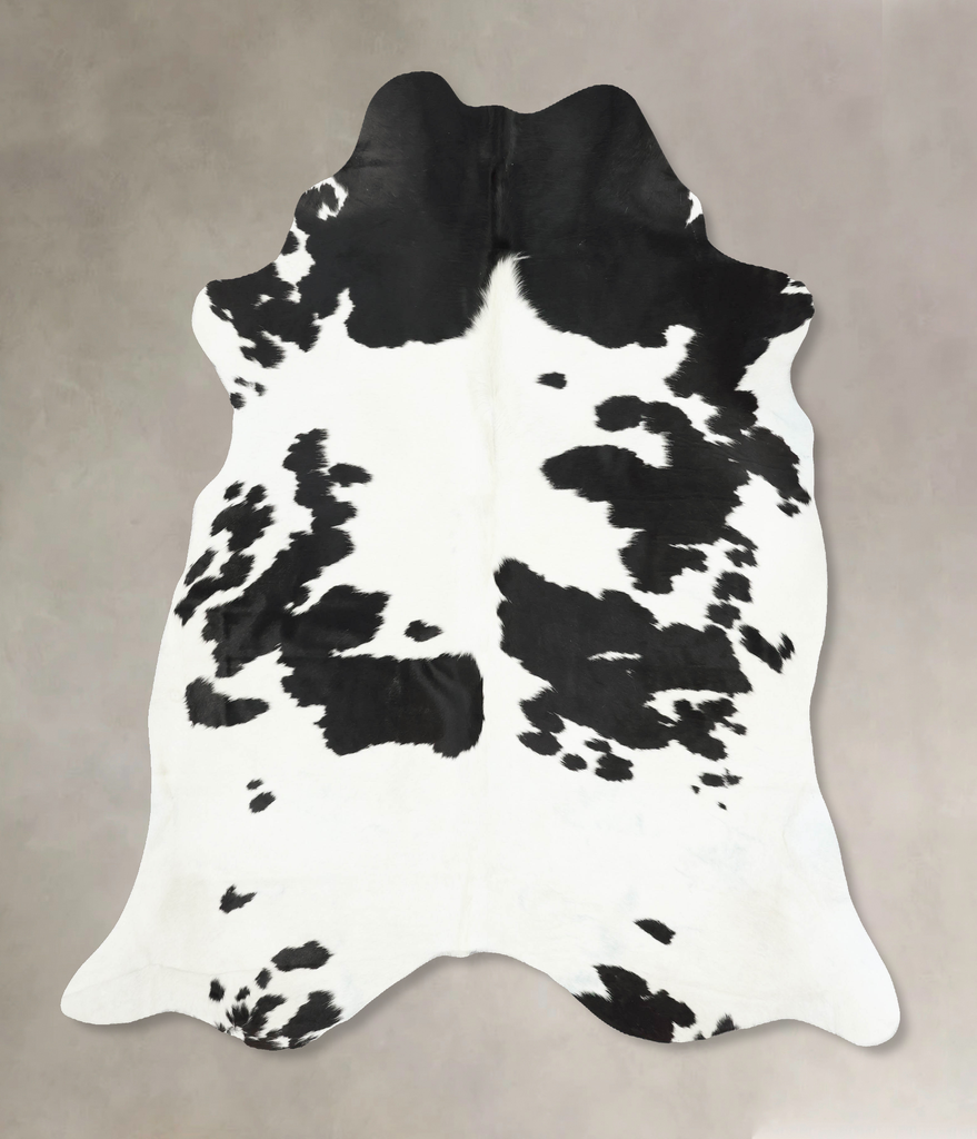 Black and White XX-Large Brazilian Cowhide Rug 8'0"H x 7'1"W #B16224 by Hudson Hides