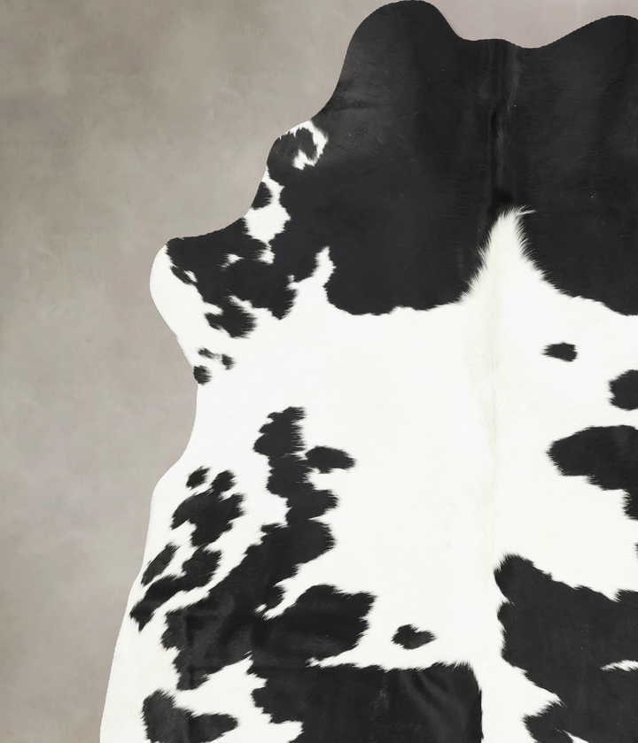 Black and White XX-Large Brazilian Cowhide Rug 8'0"H x 7'1"W #B16224 by Hudson Hides