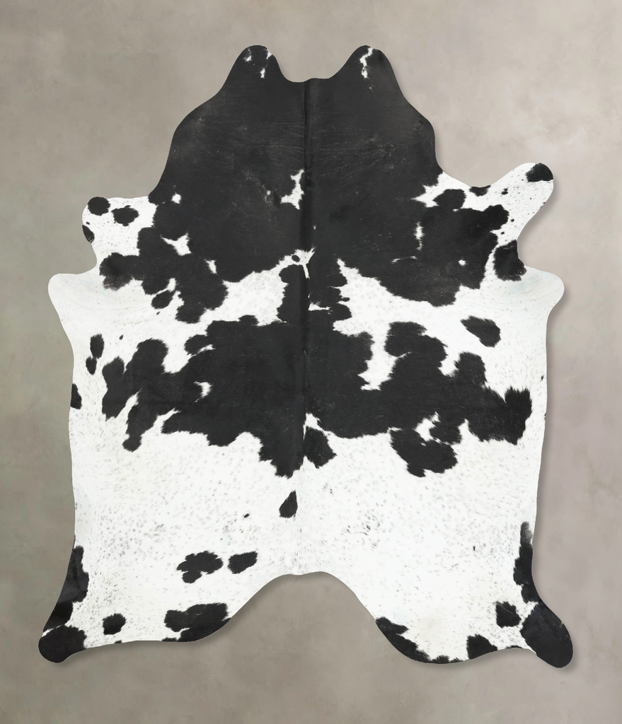 Black and White XX-Large Brazilian Cowhide Rug 8'1"H x 6'10"W #B16227 by Hudson Hides