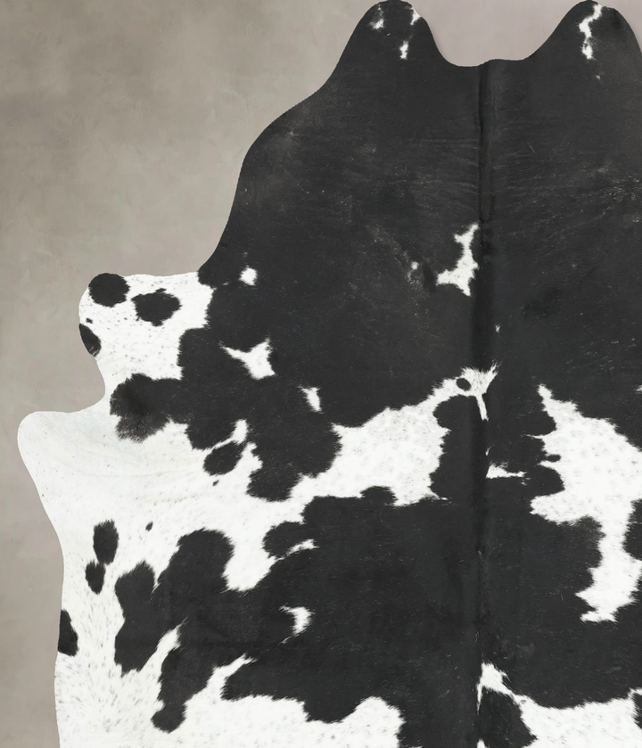 Black and White XX-Large Brazilian Cowhide Rug 8'1"H x 6'10"W #B16227 by Hudson Hides
