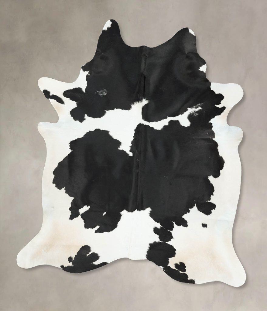Black and White XX-Large Brazilian Cowhide Rug 7'10"H x 6'7"W #B16232 by Hudson Hides