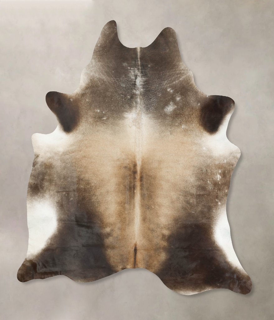 Grey with Beige XX-Large Brazilian Cowhide Rug 8'4"H x 6'11"W #B16244 by Hudson Hides