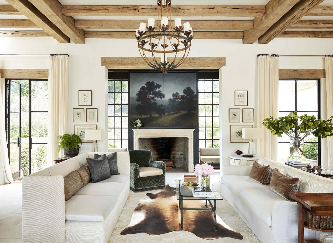 Grey with Beige XX-Large Brazilian Cowhide Rug 8'4"H x 6'11"W #B16244 