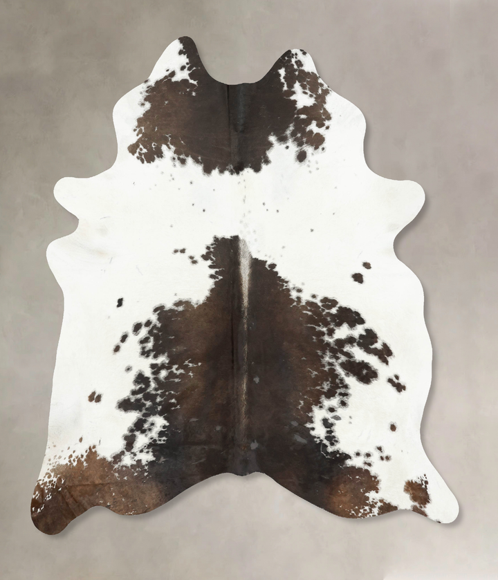 Chocolate and White XX-Large Brazilian Cowhide Rug 7'11"H x 6'5"W #B16246 by Hudson Hides