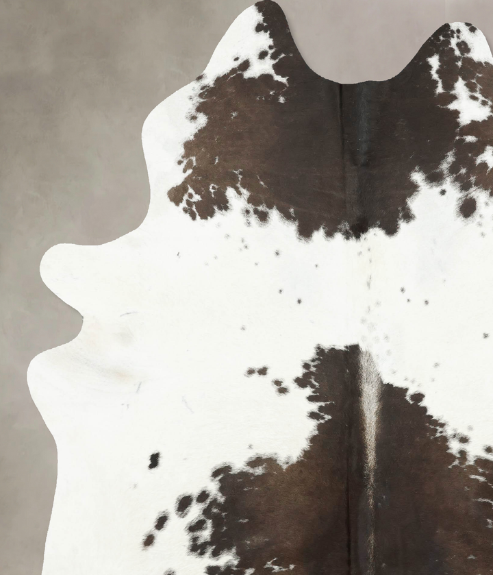 Chocolate and White XX-Large Brazilian Cowhide Rug 7'11"H x 6'5"W #B16246 by Hudson Hides