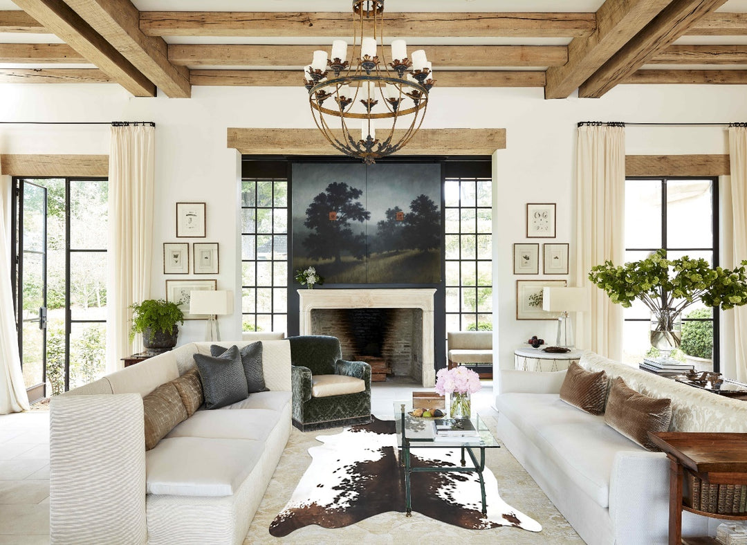 Chocolate and White XX-Large Brazilian Cowhide Rug 7'11"H x 6'5"W #B16