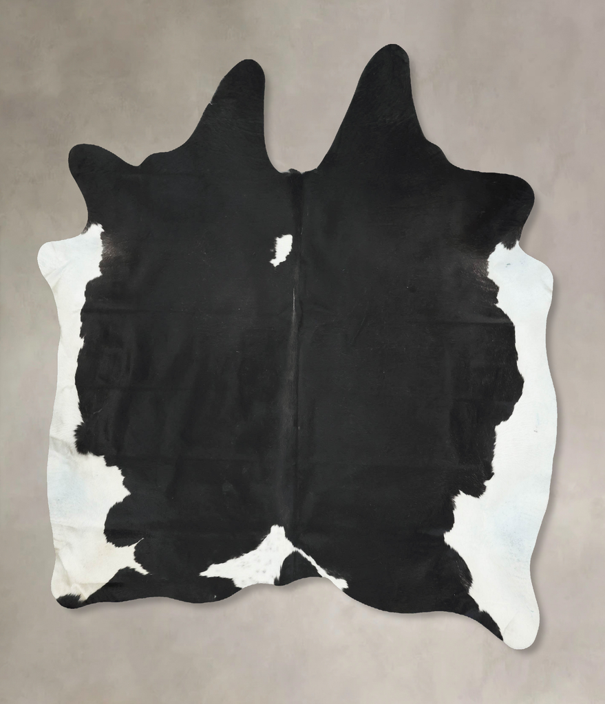 Black and White X-Large Brazilian Cowhide Rug 7'4"H x 6'5"W #B16247 by Hudson Hides