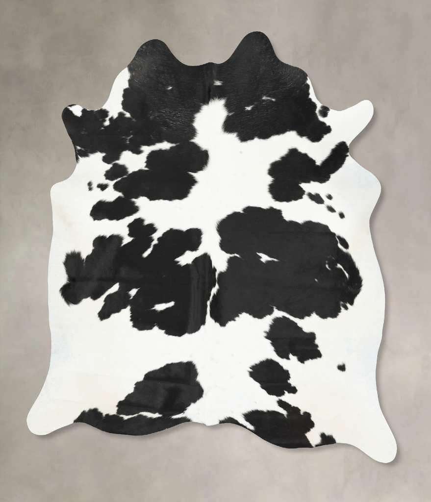 Black and White XX-Large Brazilian Cowhide Rug 7'10"H x 6'7"W #B16258 by Hudson Hides