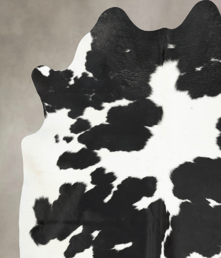 Black and White XX-Large Brazilian Cowhide Rug 7'10"H x 6'7"W #B16258 by Hudson Hides
