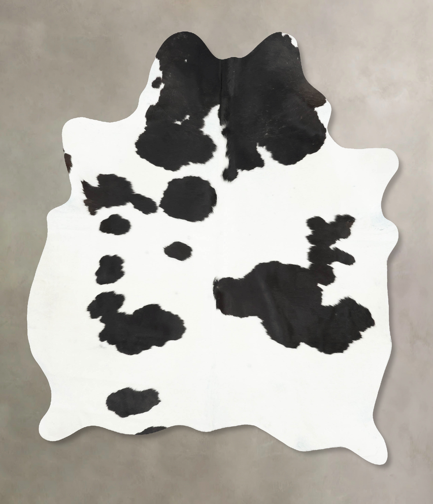 Black and White X-Large Brazilian Cowhide Rug 7'7"H x 5'8"W #B16259 by Hudson Hides
