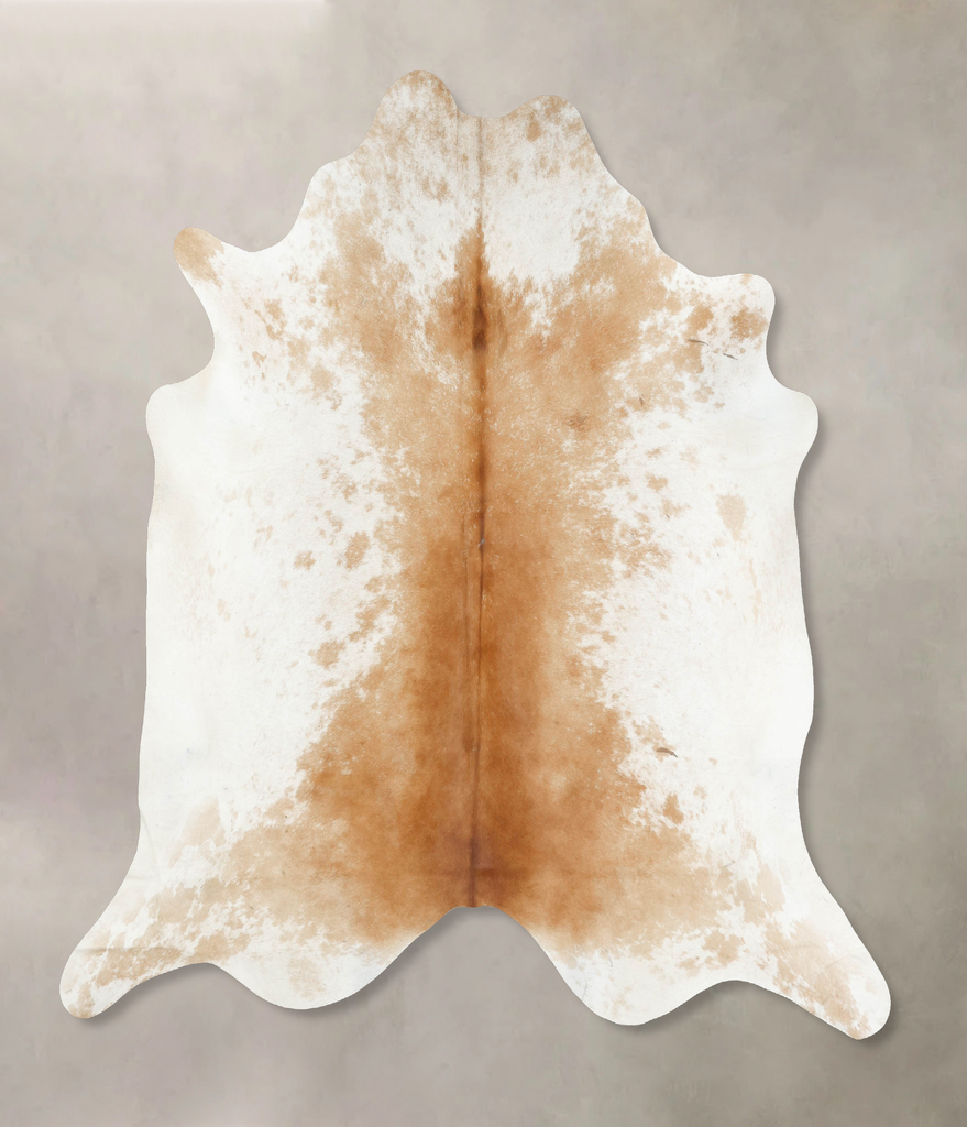 Beige and White XX-Large Brazilian Cowhide Rug 8'6"H x 8'0"W #B16264 by Hudson Hides
