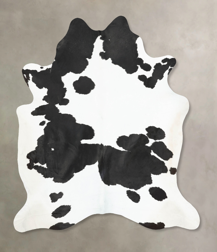 Black and White XX-Large Brazilian Cowhide Rug 7'10"H x 6'7"W #B16273 by Hudson Hides