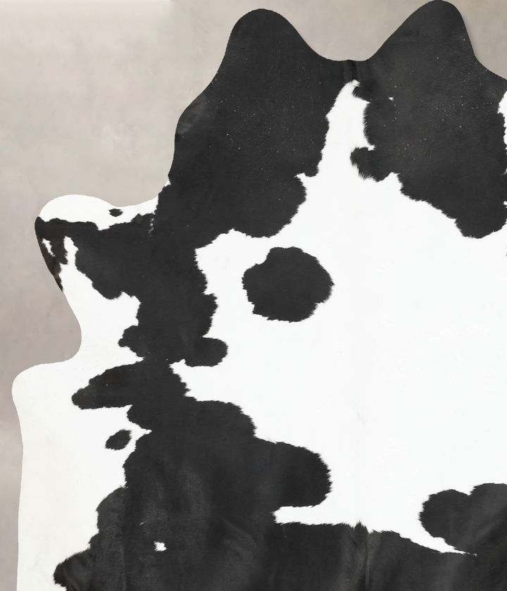 Black and White XX-Large Brazilian Cowhide Rug 7'10"H x 6'7"W #B16273 by Hudson Hides