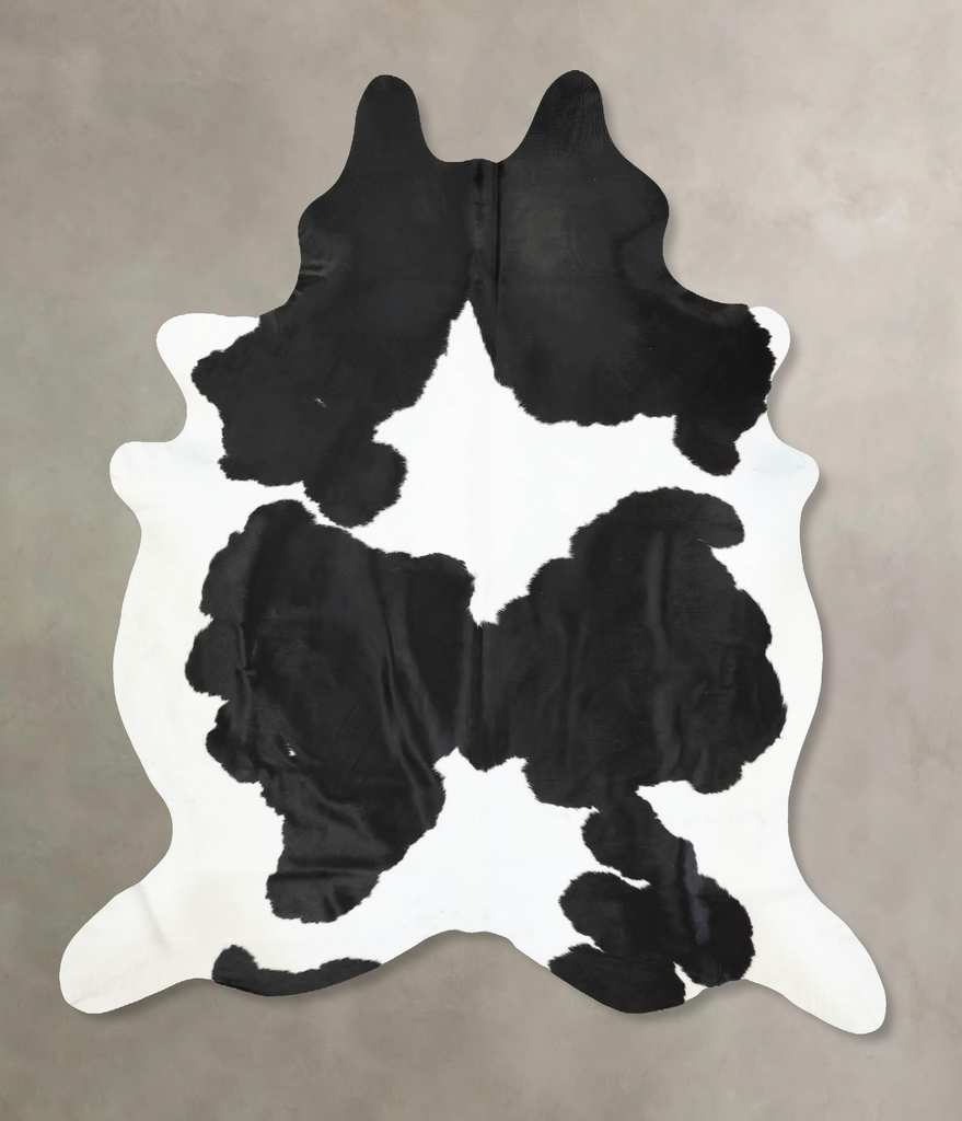 Black and White XX-Large Brazilian Cowhide Rug 8'9"H x 7'1"W #B16281 by Hudson Hides