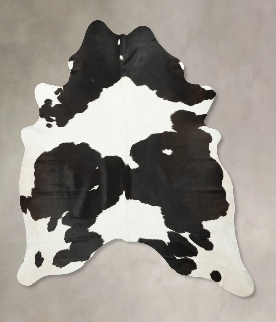 Black and White XX-Large Brazilian Cowhide Rug 8'1"H x 6'8"W #B16294 by Hudson Hides
