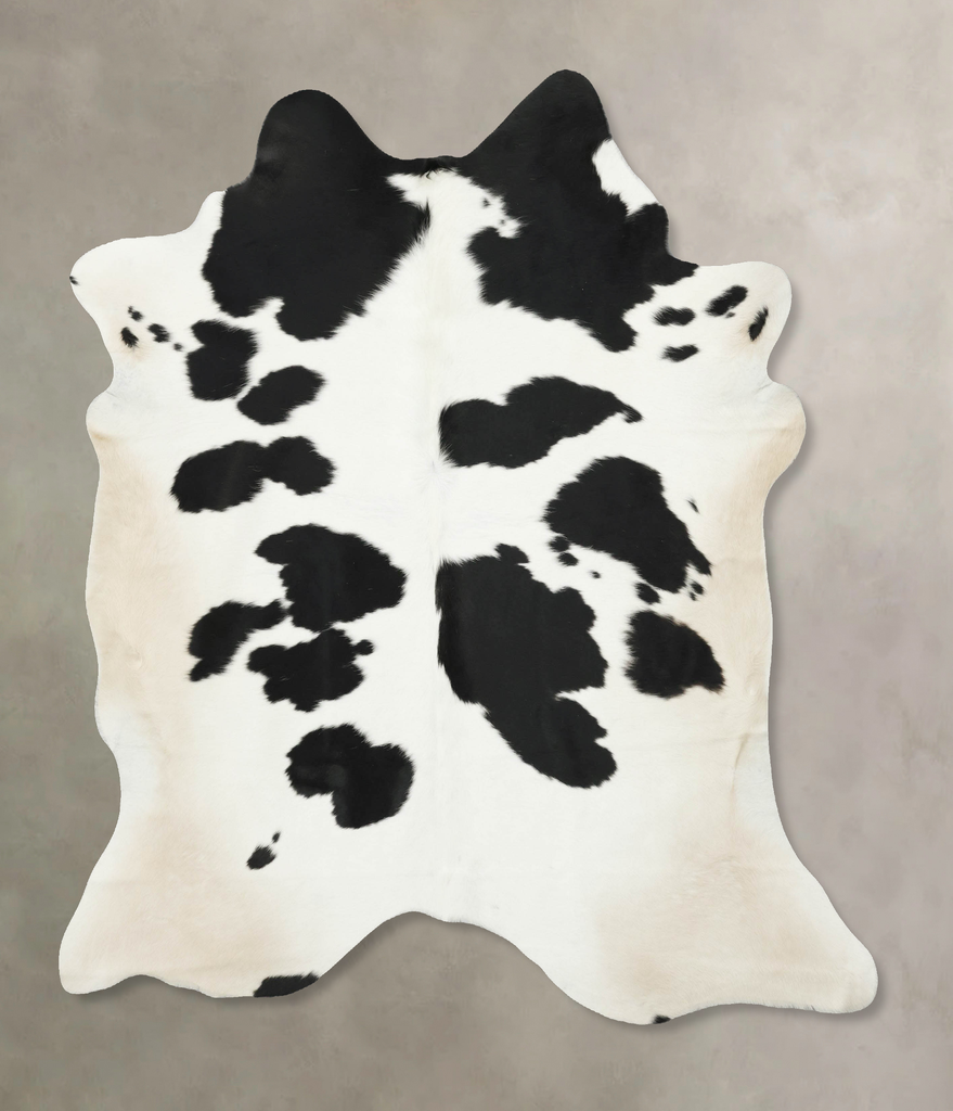 Black and White X-Large Brazilian Cowhide Rug 7'0"H x 6'5"W #B16309 by Hudson Hides