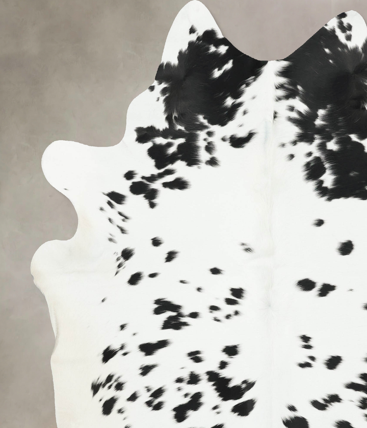 Black and White XX-Large Brazilian Cowhide Rug 7'8"H x 6'8"W #B16312 by Hudson Hides