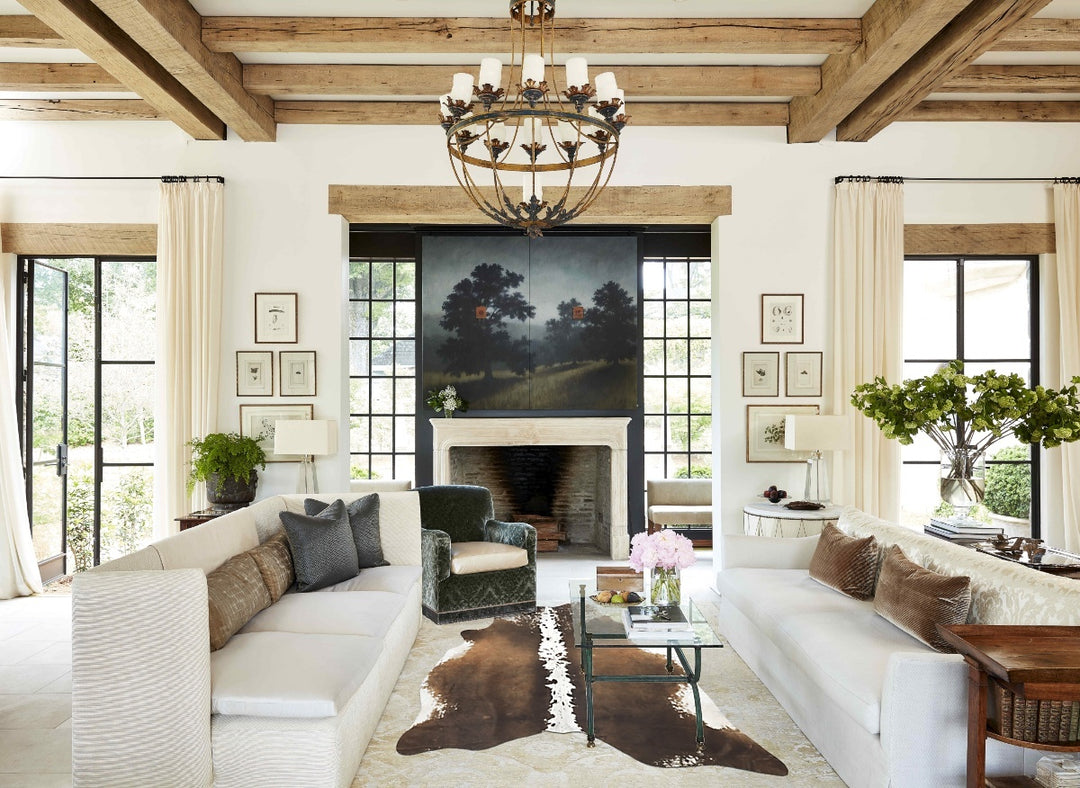 Chocolate and White X-Large Brazilian Cowhide Rug 7'6"H x 6'5"W #B1631