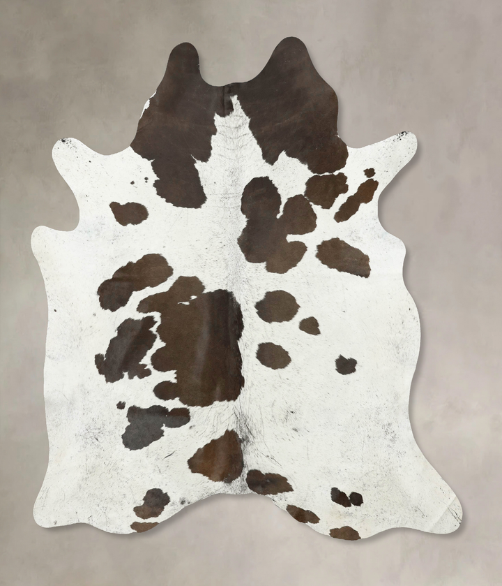 Chocolate and White X-Large Brazilian Cowhide Rug 7'6"H x 6'7"W #B16315 by Hudson Hides