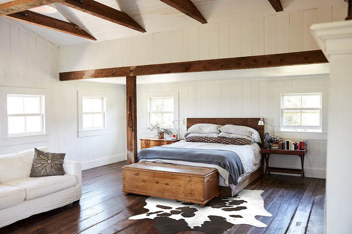 Chocolate and White X-Large Brazilian Cowhide Rug 7'6"H x 6'7"W #B16315 by Hudson Hides