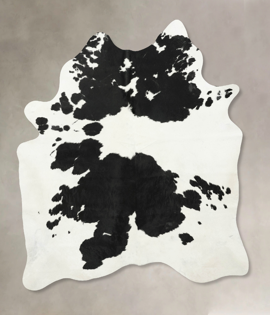 Black and White X-Large Brazilian Cowhide Rug 7'3"H x 5'9"W #B16317 by Hudson Hides