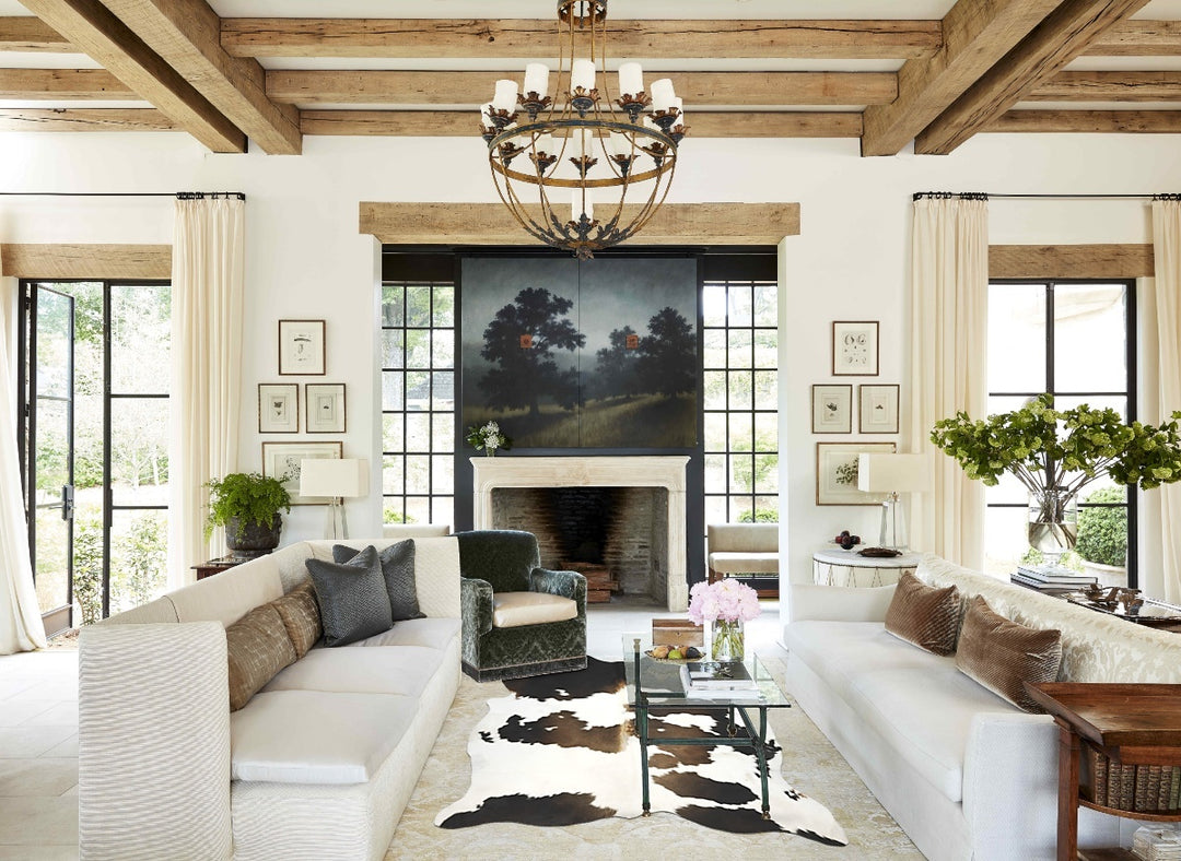 Chocolate and White Large Brazilian Cowhide Rug 6'11"H x 5'6"W #B16322