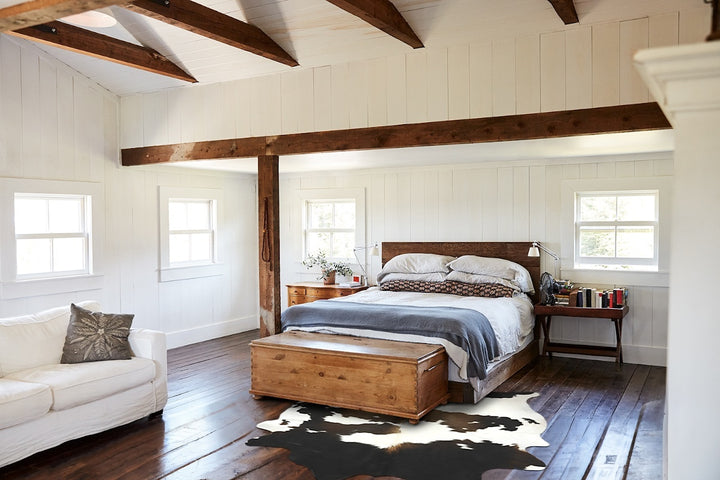 Chocolate and White Large Brazilian Cowhide Rug 6'11"H x 5'6"W #B16322 by Hudson Hides