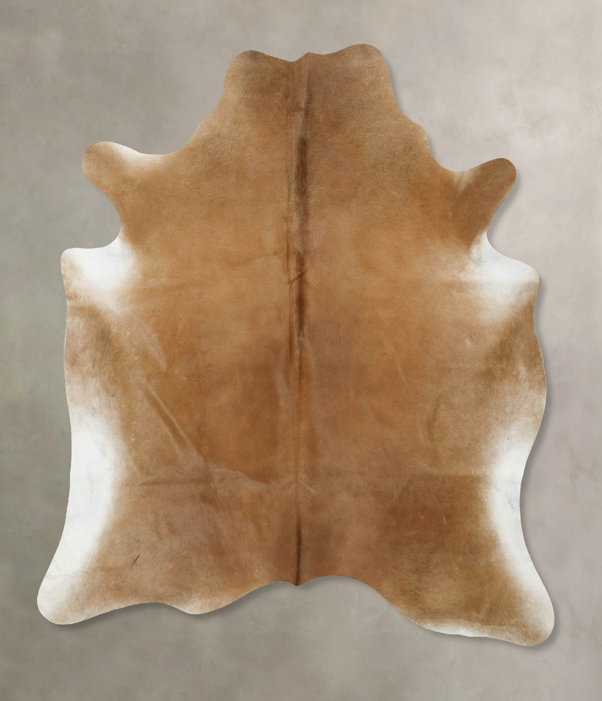 Beige X-Large Brazilian Cowhide Rug 7'6"H x 6'7"W #B16324 by Hudson Hides