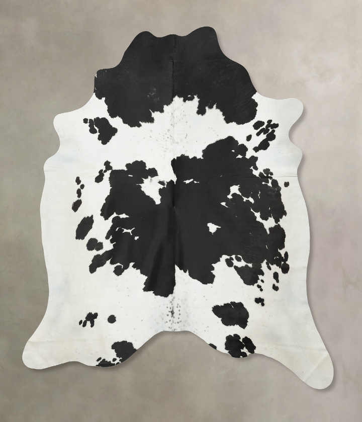 Black and White XX-Large Brazilian Cowhide Rug 7'10"H x 7'1"W #B16332 by Hudson Hides