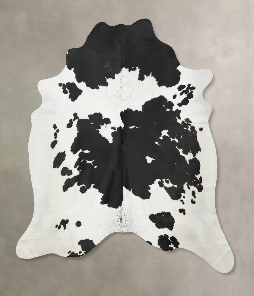 Black and White XX-Large Brazilian Cowhide Rug 7'10"H x 7'1"W #B16332 by Hudson Hides