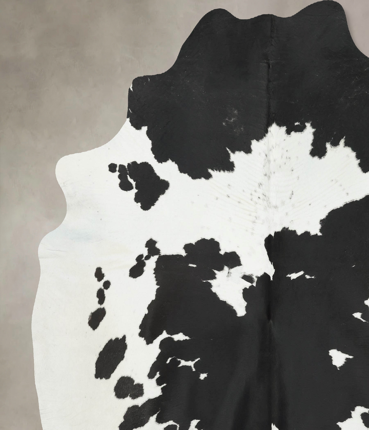 Black and White XX-Large Brazilian Cowhide Rug 7'10"H x 7'1"W #B16332 by Hudson Hides