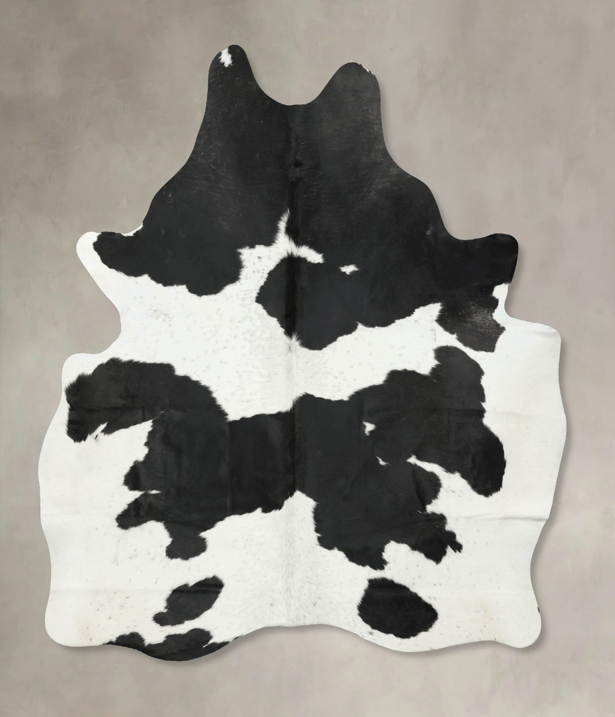 Black and White X-Large Brazilian Cowhide Rug 7'6"H x 6'1"W #B16335 by Hudson Hides