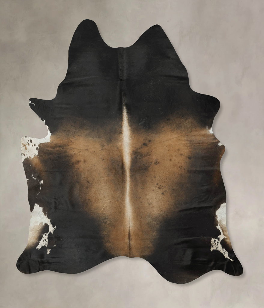 Grey with Beige XX-Large Brazilian Cowhide Rug 8'9"H x 7'0"W #B16340 by Hudson Hides