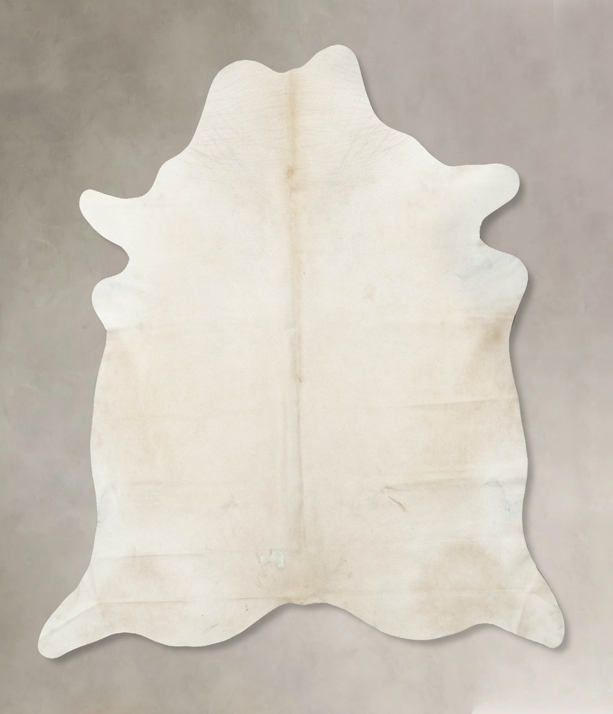 Ivory with Beige XX-Large Brazilian Cowhide Rug 8'2"H x 7'7"W #B16341 by Hudson Hides