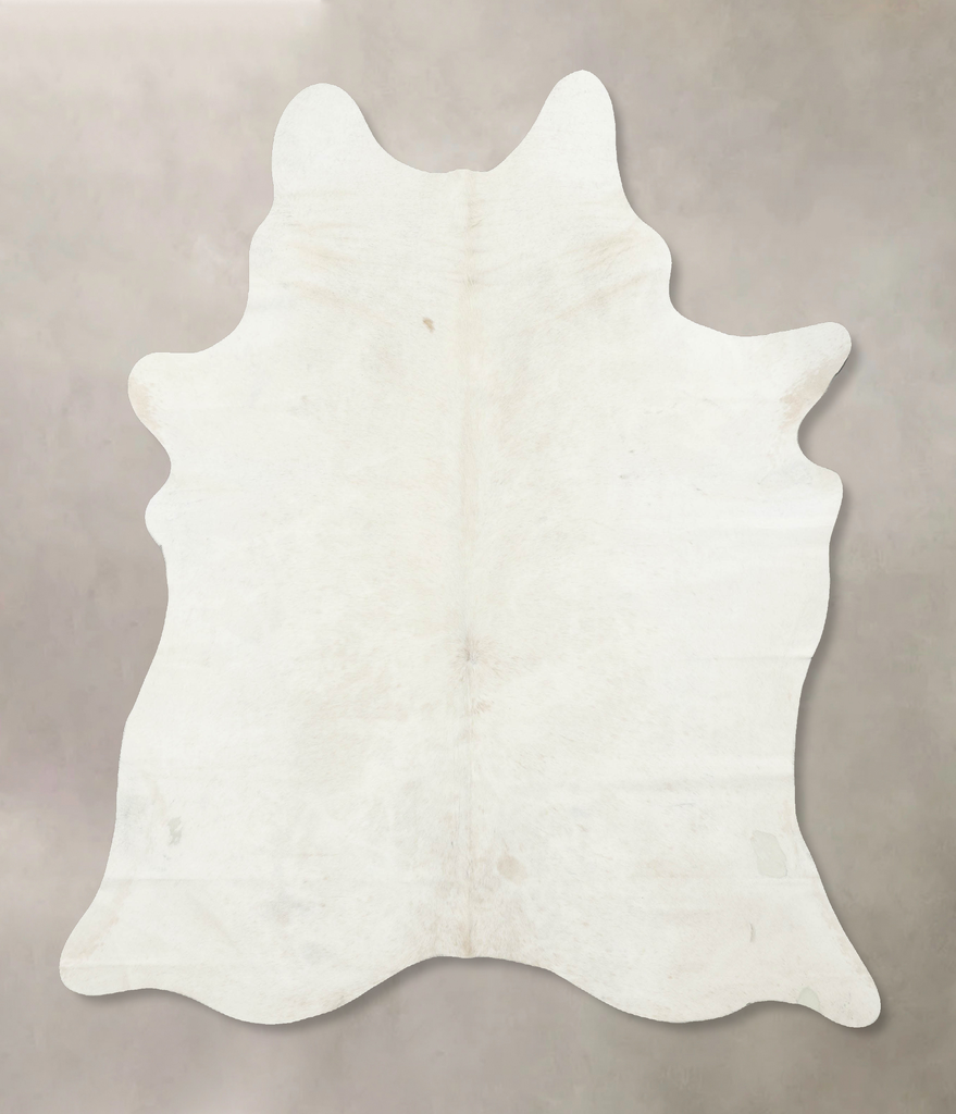 Ivory with Beige X-Large Brazilian Cowhide Rug 7'7"H x 6'0"W #B16342 by Hudson Hides
